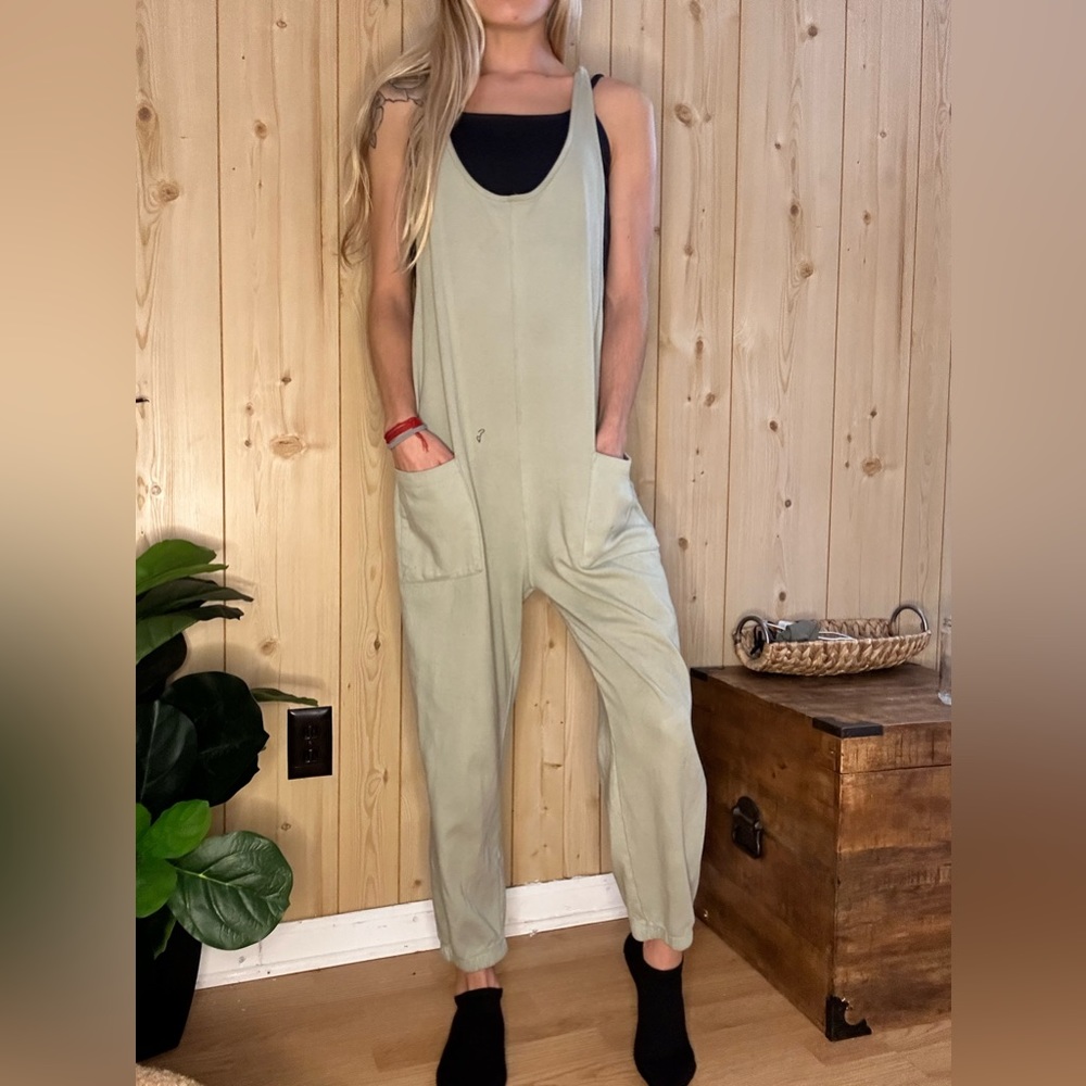 Organic olive green jumpsuit size medium